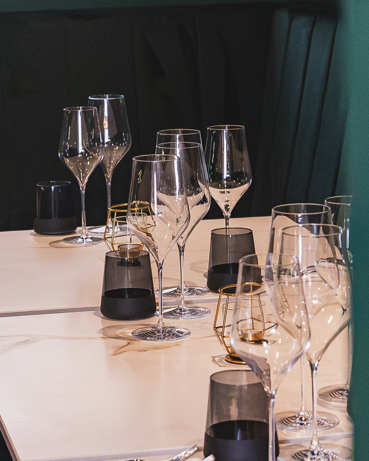 Tables laid in the dining room