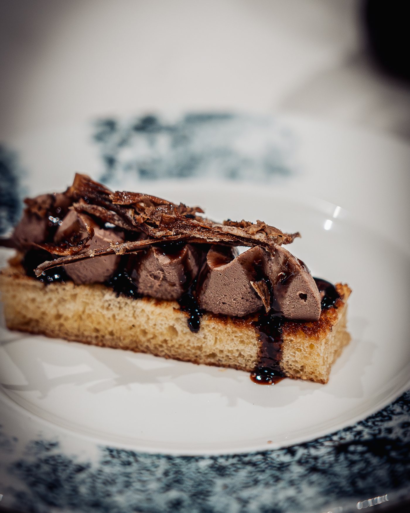Chicken liver parfait on toasted brioche with aged balsamic, from a past tasting menu